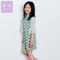 61 China princess dress childrens original summer new style girls pure cotton sleeves cheongsam dress festival dress