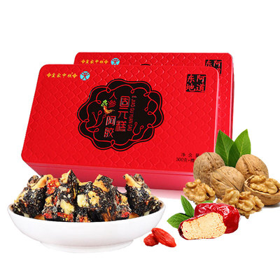 买1盒发2盒精品铁盒山东人参阿胶固元糕