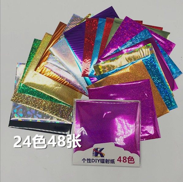 Full condition DIY hot gold paper handhot gold pen glue pen electric soldering iron special bronzing film 8CM* 8CM24 color 48 sheets