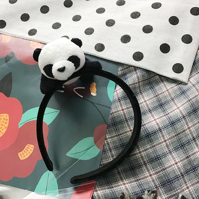 Ins phim hoạt hình dễ thương gấu trúc stereo búp bê gấu trúc búp bê headband tóc vòng trâm cài tóc kẹp tóc trang trí nữ - Trâm cài ghim cài áo