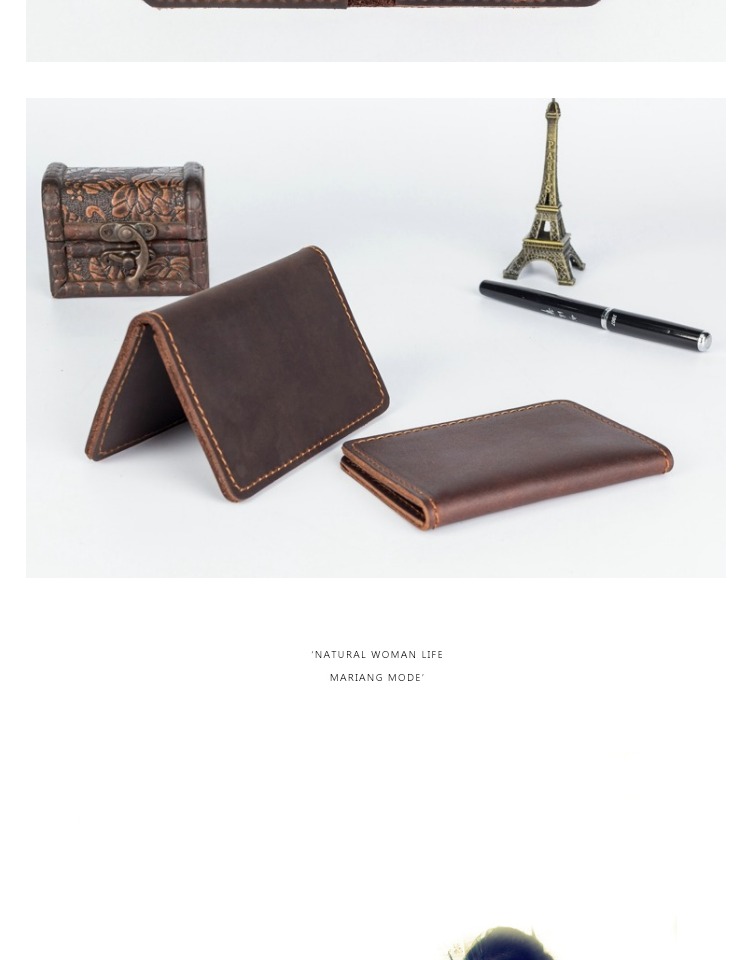 Của phụ nữ Coin Purse Du Lịch Ví Nhỏ Da của Nam Giới Ngoài Trời Gói Thẻ Thể Thao Gói Thẻ Thẻ Set Crazy Horse Leather Wallet bóp da cá sấu kdmr