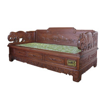 Living room custom fire pit jade Arhan solid wood Chinese antique furniture electric Lohan bed sofa tatami