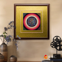 Nepal natural mineral pigment Tibet gold-plated time wheel diamond with aperture hand-painted mandala thangka decorative painting