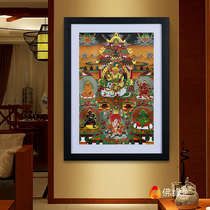 Five surnames of wealth thangka Tibetan Buddhism gilded living room entrance solid wood photo frame decoration painting Tibetan Buddha statue hanging painting