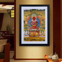 Longevity Buddha Tangka painting Tibetan living room solid wood frame photo frame decorative painting Tibetan Buddha statue murals hanging paintings
