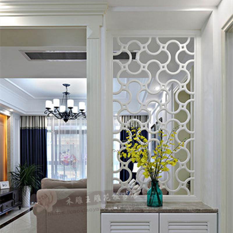 Brief hollowed-out board Xuanguan partition living room Carved Flowers Board Entrance Door Density Board Flower Lattice Flowers Board Screen Background Wall