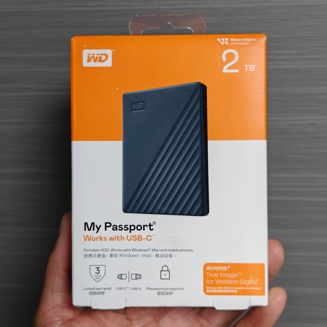 Chinese Version Wd/Western Digital P40 P50 D30 1t 2t Mobile Solid State Drive Game Disk Ssd