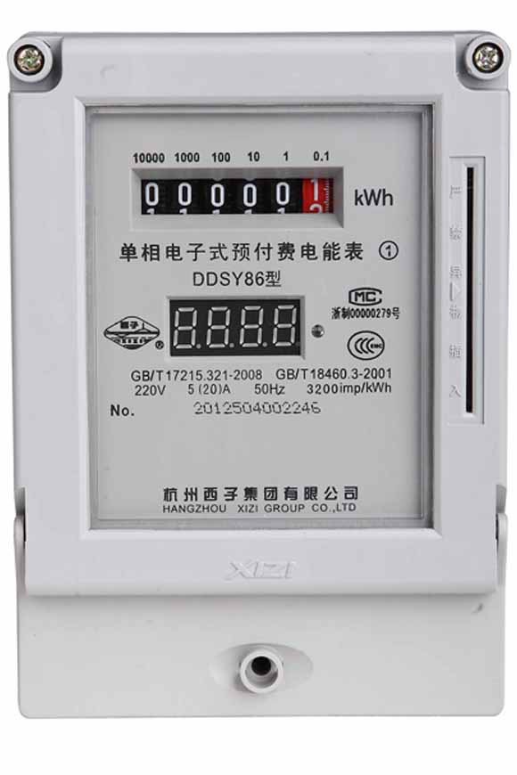 DDSY86 10 (40) A Hangzhou West Sub-single-phase electronic prepaid energy meter glow tube scooters