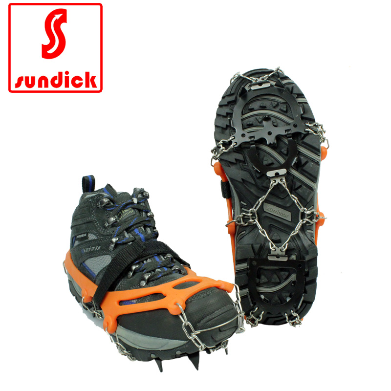 Mountain guest enhanced anti-skid shoe cover high-strength stainless steel chain ice climbing climbing anti-skid 12-tooth ice claw