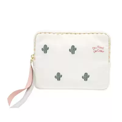 Ice cream cute cactus embroidery coin purse towel bag small handbag