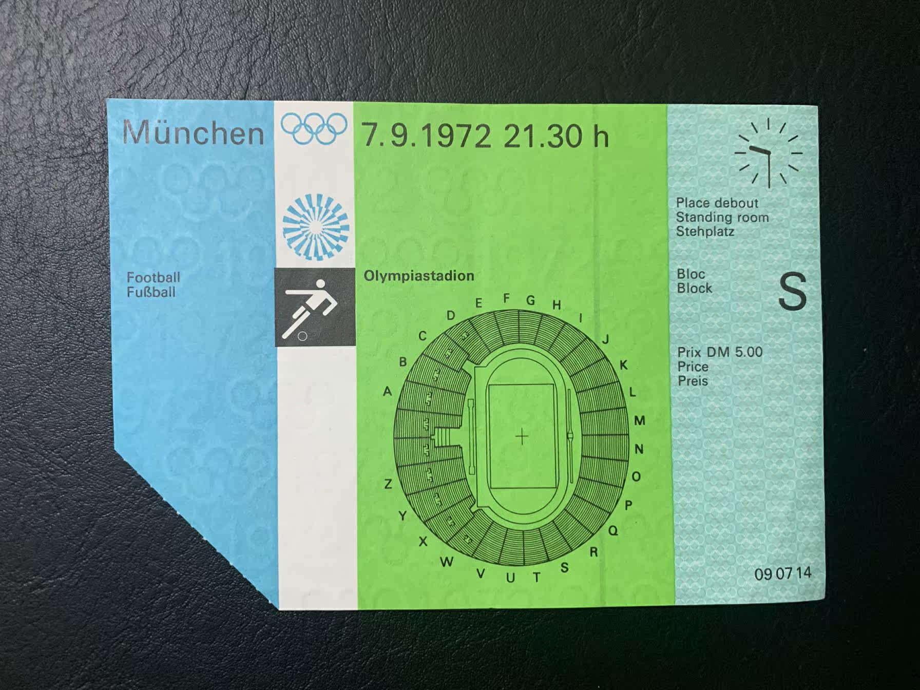N03-2 1972 Munich, Germany Summer Olympic football tickets