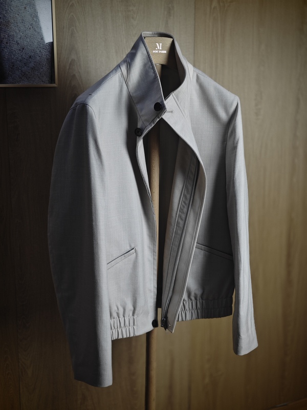 Spring and Summer Jiejia Show Style, Uncle Mai Style Bomber Jacket, British Top Luxury Fabric Dormeuil Silhouette Coat