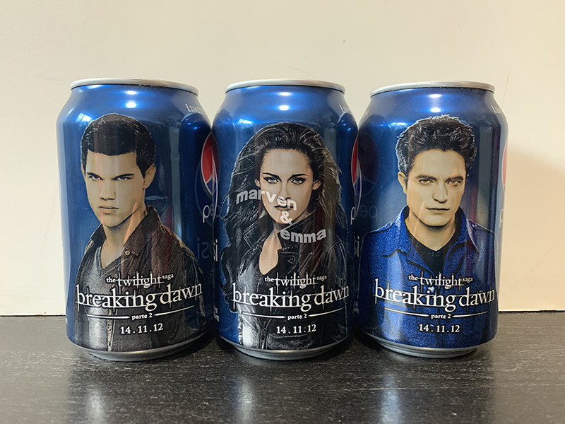 Italian Pepsi Collection Twilight Saga Movie Theme Character Can Collection