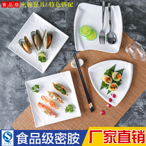 White Imitation Porcelain Melamine Cutlery Hotel Hotel Fast Food Restaurant Special Dishes Creative Plastic Stir-fry Dishes Commercial Sauces