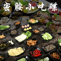 Snack Disc Melamine Cutlery Fruit Bar Creative Cake Cold Dish Plastic Pan Resistant to Commercial Black Sauces
