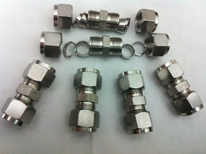 304 stainless steel ferrule straight through the middle connector double card 3 4 6 8 10 12 14 16 20mm