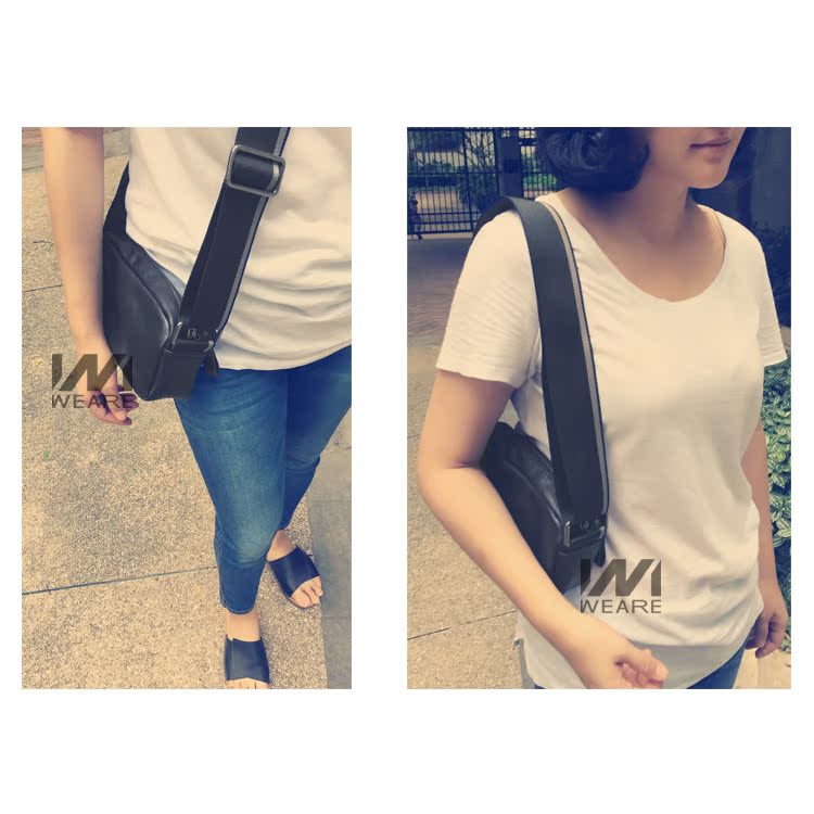 Nguyên bản đơn giản lớp da đầu tiên nam nhỏ vuông vuông rộng vai đeo vai Messenger túi nữ túi mini đường phố thủy triều - Túi của con người túi louis vuitton