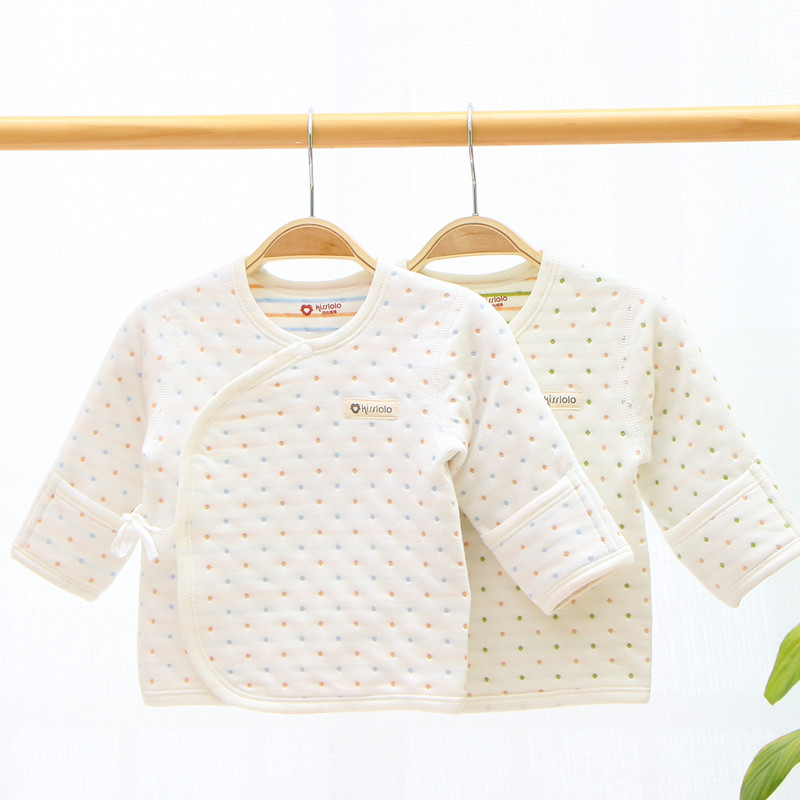 Newborn baby clothes newborn home spring autumn pure cotton monk clothes close-fitting warm full back blouses autumn winter 2 pieces