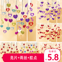 Balloon Loving Pendant Wedding House Decoration Scene Arrangement Wedding Supplies Great All-wedding Celebration Rain Silk Sequins Suit