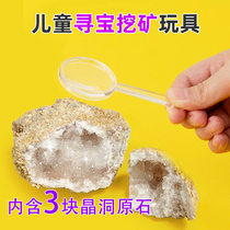 Childrens handmade Treasure Hunt Mine Toys Open Chisel Crystal Cave Jewel Ore Fossil Raw Stone Students Collection Gifts