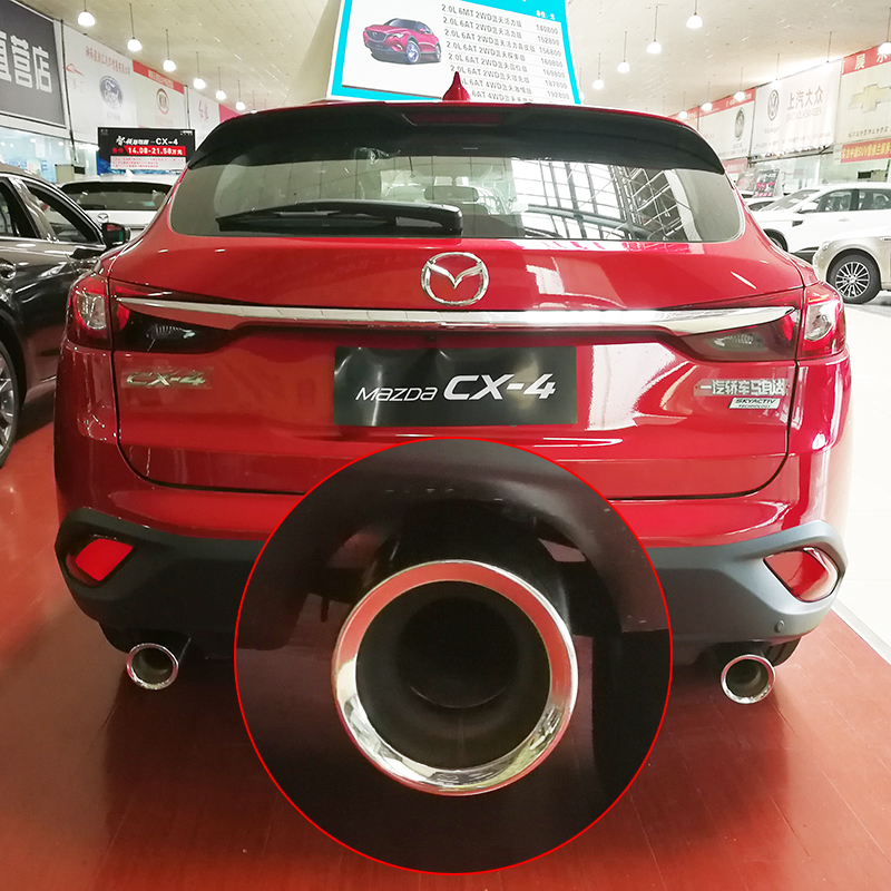 Mazdacx-4 modified loading large bore tail larynx CX4 special 304 car stainless steel exhaust pipe decoration accessories