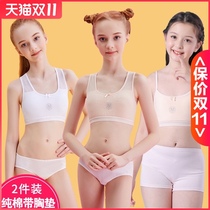 Girls underwear development student bra childrens growth cotton vest girls first stage anti-bump chest