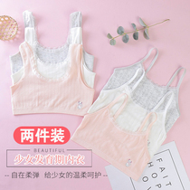 Developmental underwear double-layer colored cotton anti-bump vest 8-12-year-old student bra girl hairpin adolescent bra