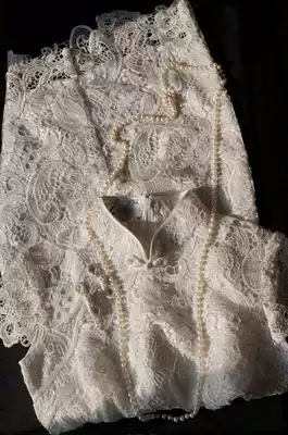 Choose a city and meet one person white head private custom imported water-soluble lace cheongsam wedding dress