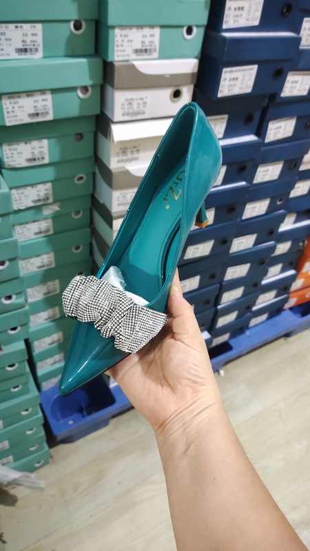 High Heels, Stiletto Heels, Patent Leather, 2024 Summer New Style, Blue, Versatile, French Style, Rhinestone High Heels, 8092-69