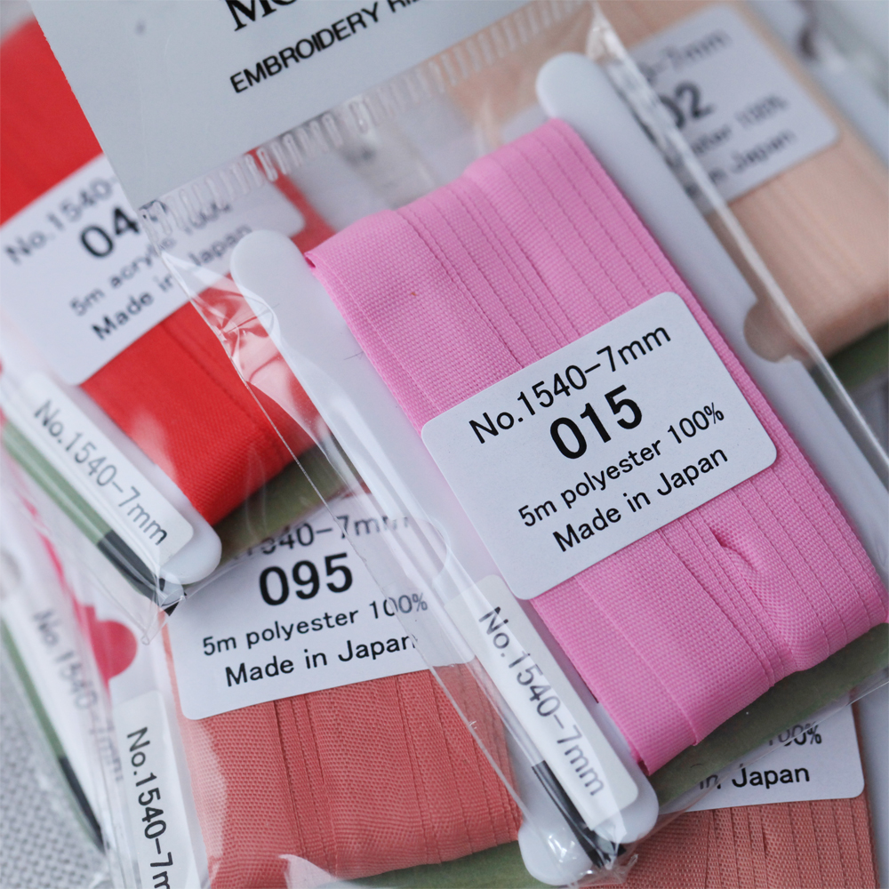 Japan mokuba Trojan silk with 1540 7mm wide ribbon with 5 m bag red pink series 16 color-Taobao