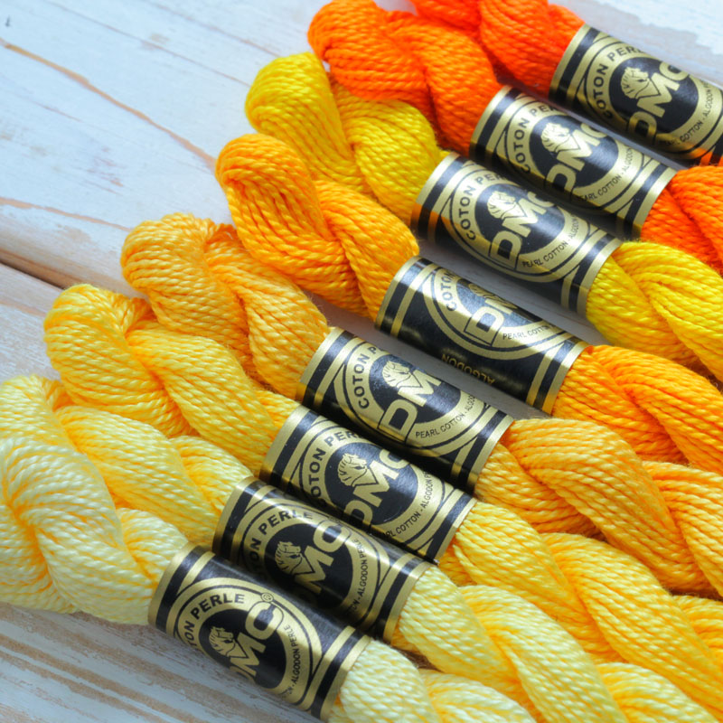 France DMC 5 Lace Thread Pearl Cotton per 25 m Embroidery Thread Flow Suline Yellow Ensemble 1 of 20 Color-Taobao