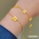 Chow Sang Sang Hong Kong Exclusive Store Pure Gold Roman Gold with Diamond Lucky Four-Leaf Clover Five-Flower Gold Bracelet 95801B
