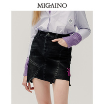 Manyanu 2019 early autumn new casual denim small skirt irregular hip skirt MJ32EA033