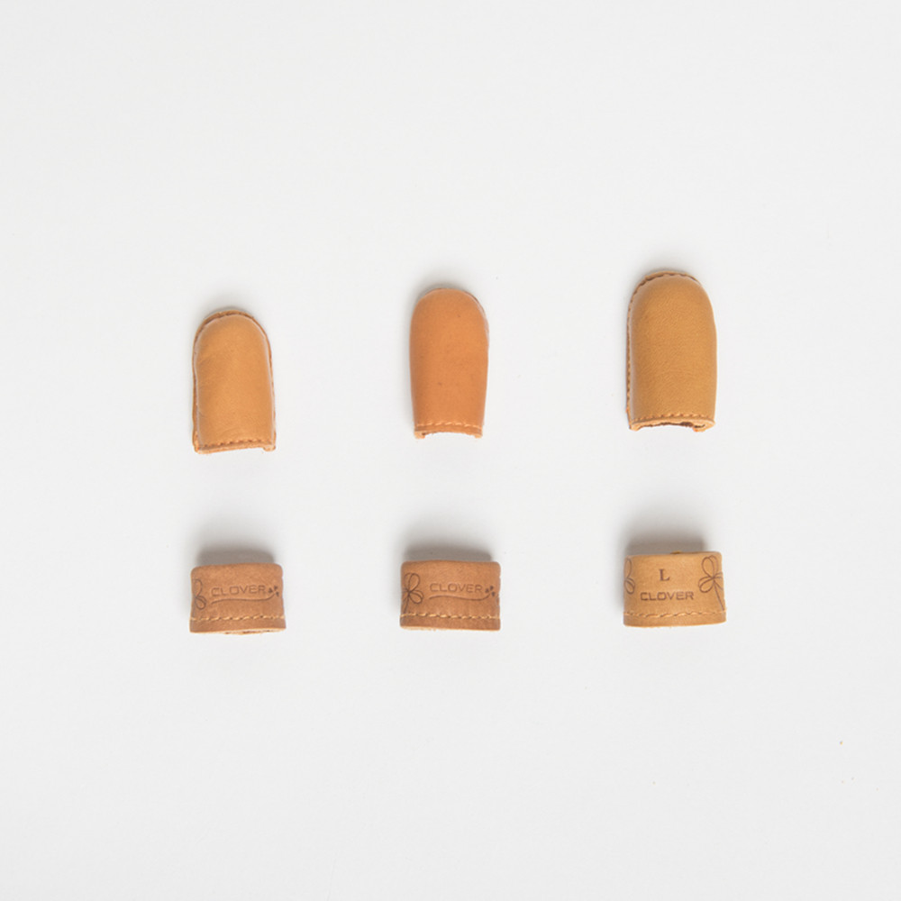 Japan imported cowhide thimble finger cover flat top sewing ring sewing DIY tool anti-pinch hand