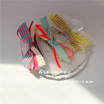 ◆ AIKO ACC ◆ Korean hair accessories children Alices Wonderland-plaid lace inlaid hairclip headgear