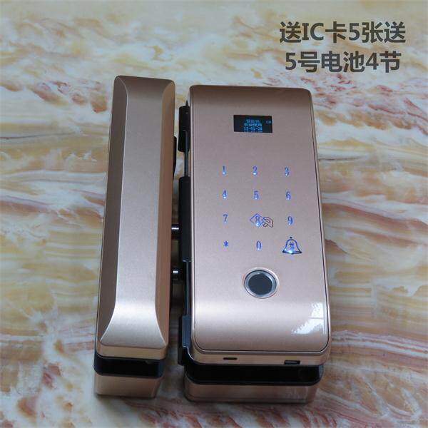 Xin Desman Glass Door Fingerprint Lock Office Code Lock Ramen free bore intelligent lock single double door attendance