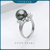 S925 Silver Saltwater Tahitian Black Pearl Ring 11-12mm C1294