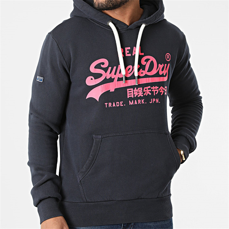 Superdry Extreme Dry Fleece Classic Cracked Pattern Casual Pullover Hoodie Sweatshirt Available in Large Sizes
