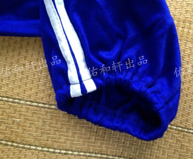 Màu xanh và trắng dải nam và nữ sinh viên quân đội phù hợp với đào tạo áo len màu xanh dòng quần quần thể thao cổ điển màu xanh dòng quần - Thể thao sau bộ thể thao nữ adidas