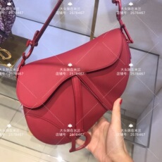 Сумка 大头妹代购dior saddle中号马鞍包限量磨砂扣单肩斜挎包红/白/黑