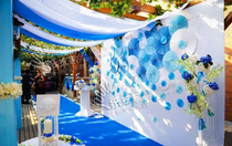 Wedding Backdrop Wedding wedding venue Photography Large Origami Flower Folding Fan Flower Mix 60 Dot 0004 #