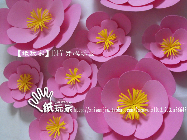 The wedding scene of the wedding ceremony layout main background cost - effective large foam paper flower 006 # double - floor plum