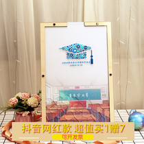 Thanks to the teacher high school graduation commemorative sign-in board Youth parting blessing woodchip signature classmates photo frame