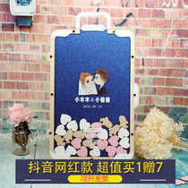 Travel wedding long-distance love wedding creative sign-in board custom photo frame wooden chip signature wish blessing commemorative table