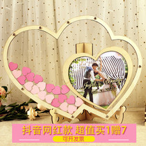 Net red hipster sign-in Taiwan wedding wedding wedding photos beloved wood chip creative personality custom signature signature board