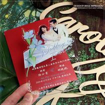 Send photo cutouts customize Nordic style wedding photos small fresh European style invitations wedding invitations wedding invitations creative ideas