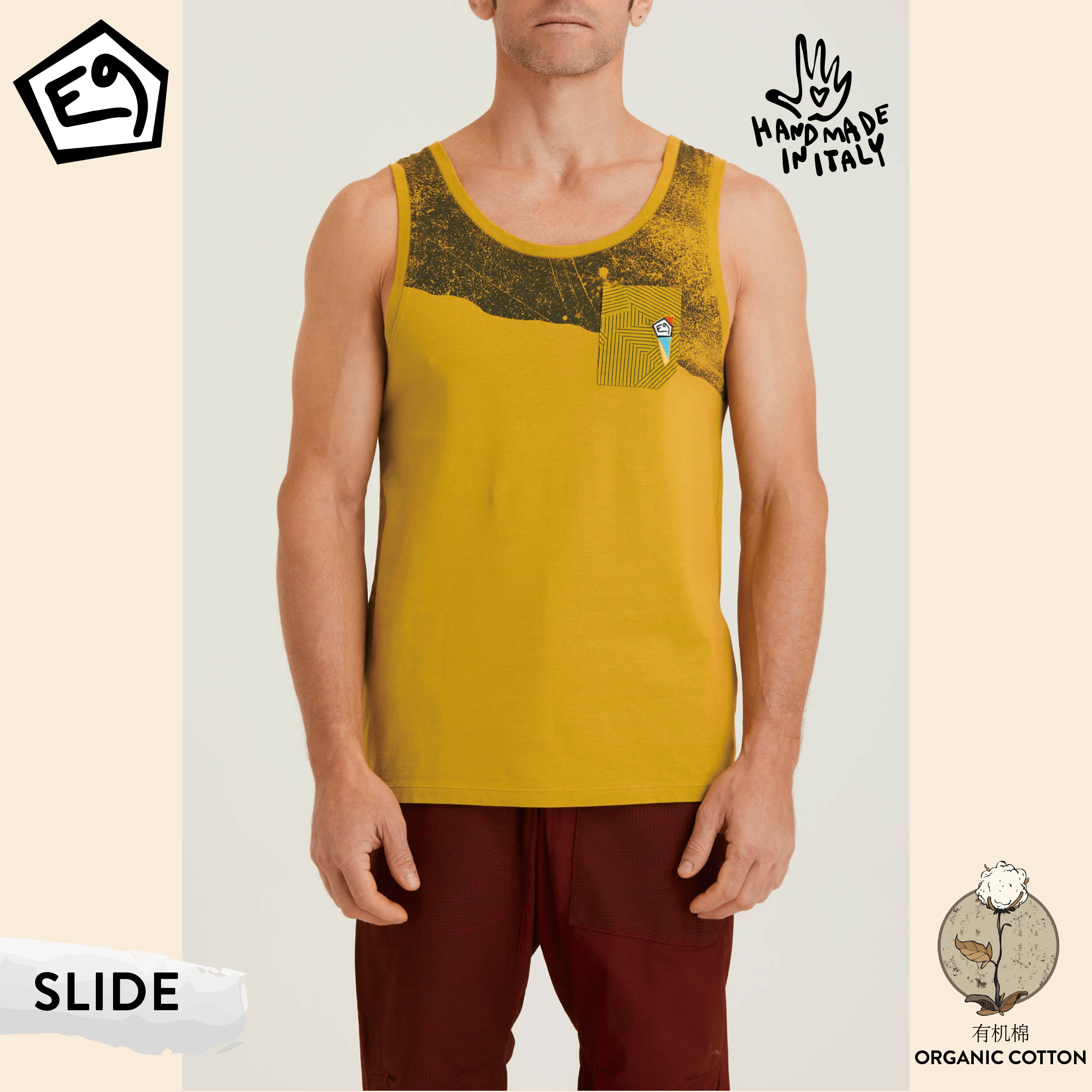 E9 Climbing Slide men's sports vest elastic stitching design chest pocket 2020 summer