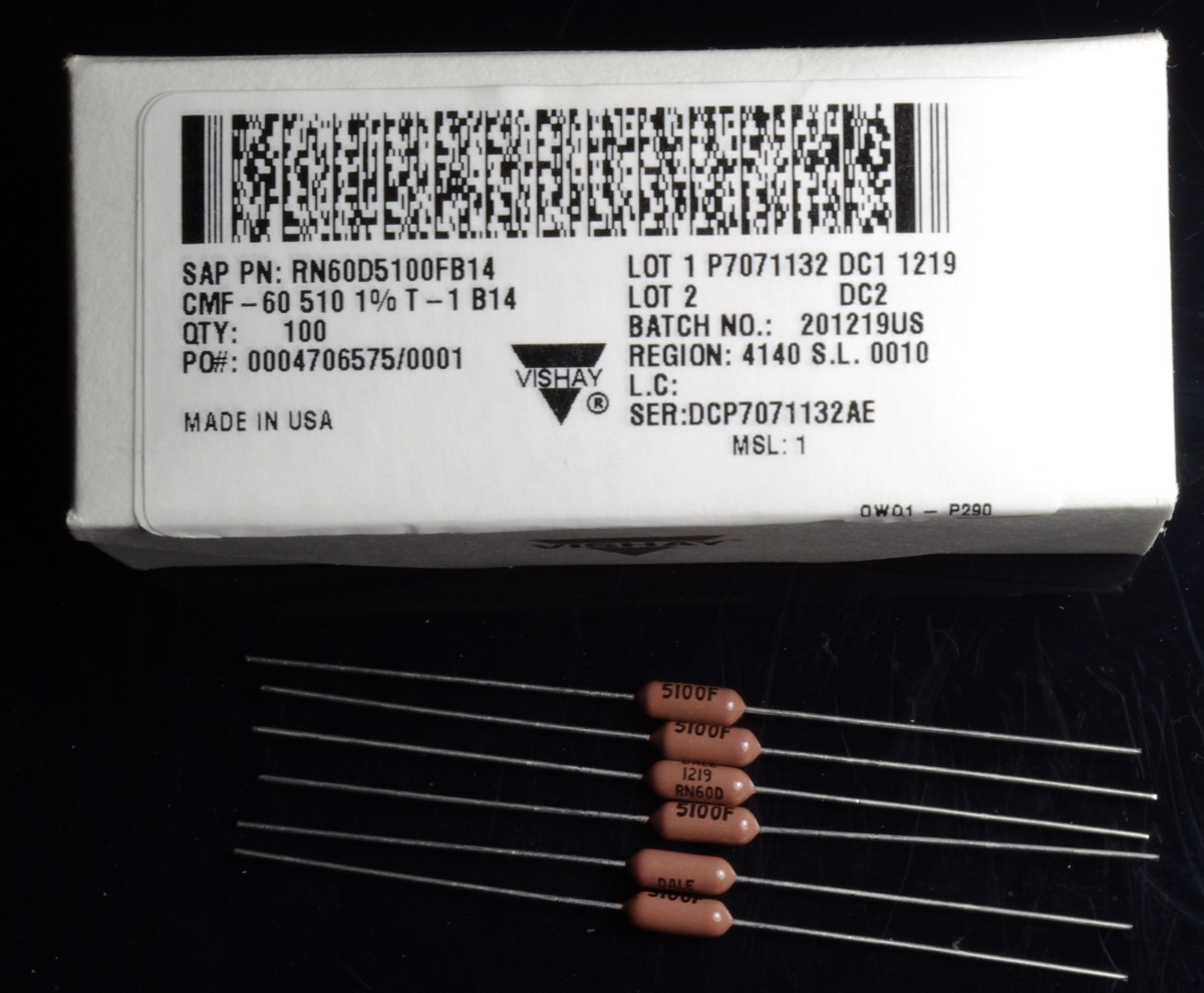 1 2W Brand New US Military Regulation DALE Metal Film Resistor RN60D 0.5W Original Boxed