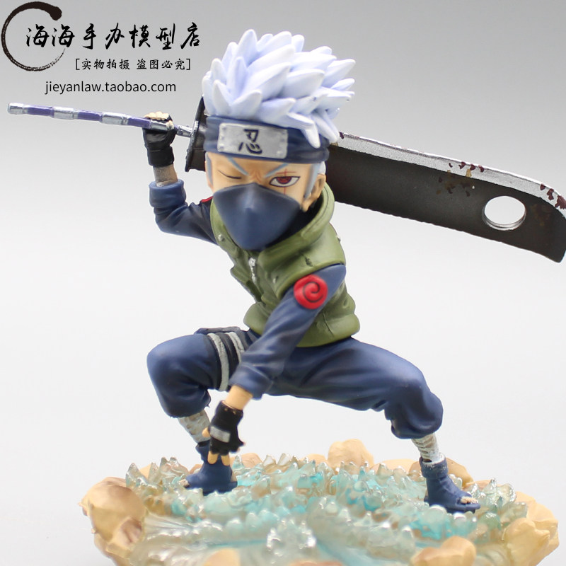 Fire and ninja GK C Ninja World War WCF Flag wood CarcassQ Edition Hand-run Scene Model Statue statue swinging piece-Taobao