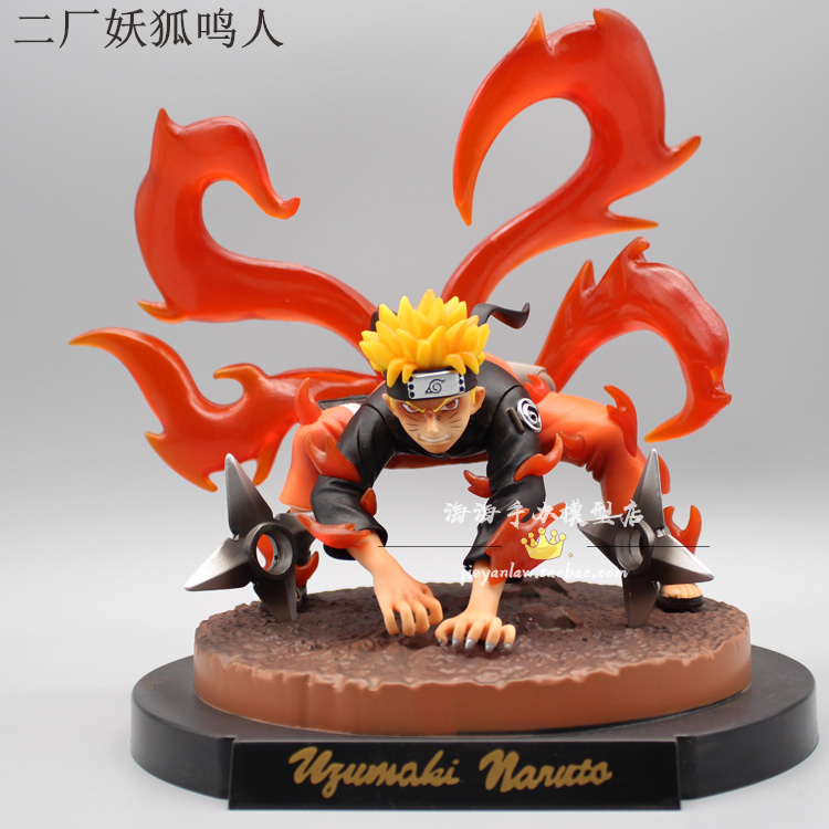 Naruto PT Nine-Tailed Fox Naruto Fairy Mode GK Hand-run Model Ornament Statue